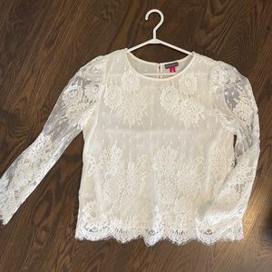 Vince Camuto white/ivory lace blouse
